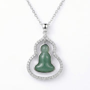 Irregular Jade Gourd Halo Necklace II – jade necklace, side detail
