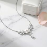 Floral Mother-of-Pearl Pendant Necklace – mother-of-pearl necklace, front view