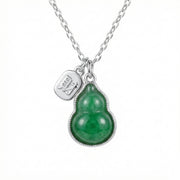 Irregular Jade Gourd Pendant Necklace – jade necklace, front view