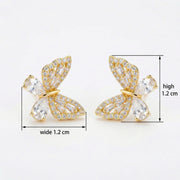 Butterfly Pear-Cut Crystal Studs – crystal earrings, side detail