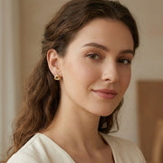 Interwoven Triangle Knot Stud Earrings – sterling silver earrings, side detail