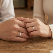 Infinity Twist Couple Rings Set – sterling silver ring