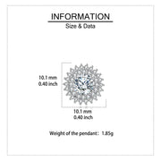 Silver Floral Studs with Sparkling stone Center – sparkling stone earrings, side detail