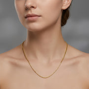 Italian Gold-Plated Box Chain Necklace – gold-plated necklace, front view