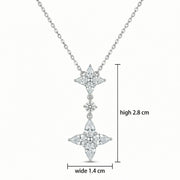 Marquise Floral Double Cluster Necklace – sterling silver necklace
