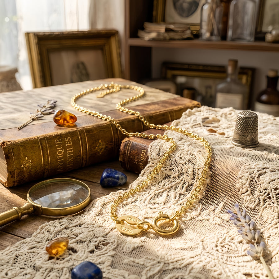 Gold-Plated Italian Rope Chain Necklace – gold-plated necklace, close-up
