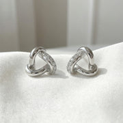 Polished Silver Knot Stud Earrings – sterling silver earrings
