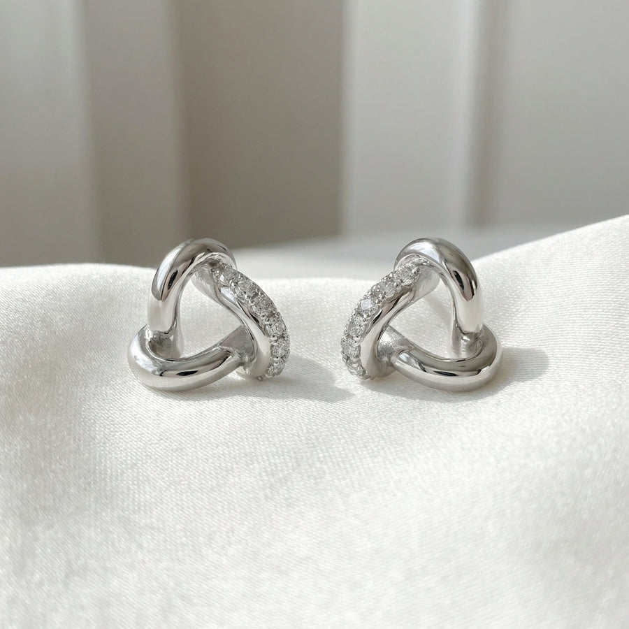 Polished Silver Knot Stud Earrings – sterling silver earrings