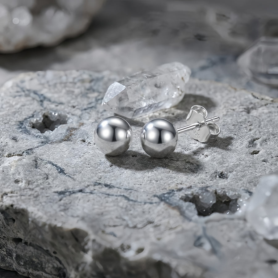 Classic Pearl Stud Earrings – pearl earrings, side detail