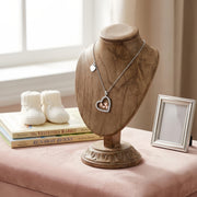 Baby Footprint Heart Pendant Necklace – sterling silver necklace