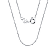 Italian Curb Chain Necklace – sterling silver necklace, close-up