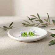 Pear-Cut Peridot Drop Earrings – jade earrings, front view