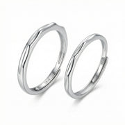 Wavy Textured Couple Rings – sterling silver ring, front view