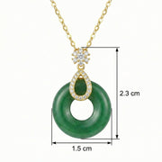 Green Jade Donut Necklace, Floral Accents – jade necklace
