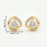 Trillion-Cut Pavé Stud Earrings – sterling silver earrings