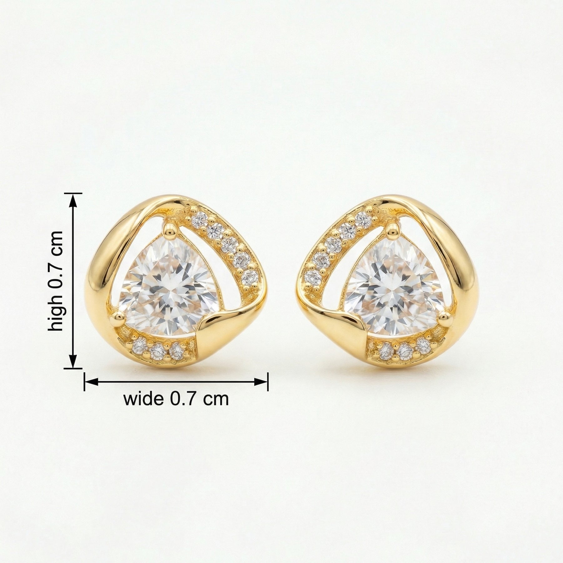 Trillion-Cut Pavé Stud Earrings – sterling silver earrings