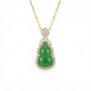 Jadeite Calabash Pendant Necklace – jade necklace, front view