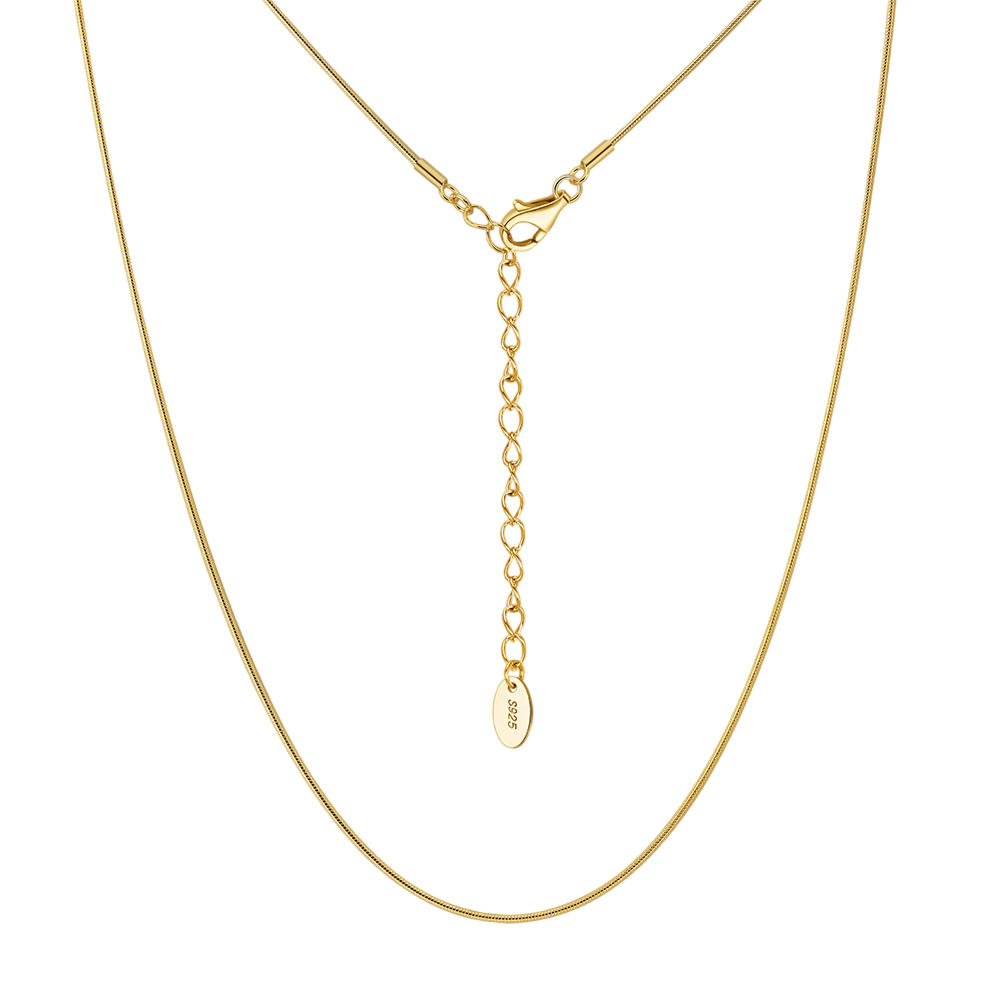 gold-plated Snake Chain Necklace – gold-plated necklace, front view