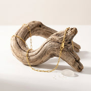 18K gold-plated Paperclip Chain, Italian Made – gold-plated necklace, close-up
