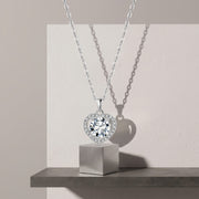 Heart-Shaped Pendant Necklace – sterling silver necklace, front view