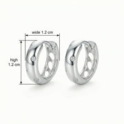 Sparkling Gemstone Huggie Hoop Earrings – sterling silver earrings, side detail