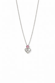 Stainless Steel Pink Stone Heart Necklace – stainless steel necklace