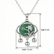 Floral Green Jade Pendant Necklace – jade necklace, side detail