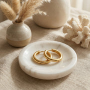 Polished Minimalist Huggie Hoops – sterling silver earrings
