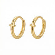 Polished Cross Huggie Hoop Earrings – sterling silver earrings
