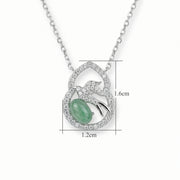 Jadeite Gourd Necklace with Bird Motif – jade necklace, side detail