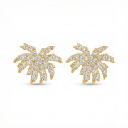 Tropical Palm Tree Stud Earrings – sterling silver earrings, side detail