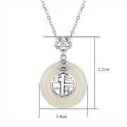 Jade 'Fu' Blessing Pendant Necklace – jade necklace, side detail