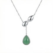 Teardrop Jadeite Pendant Necklace – jade necklace, side detail
