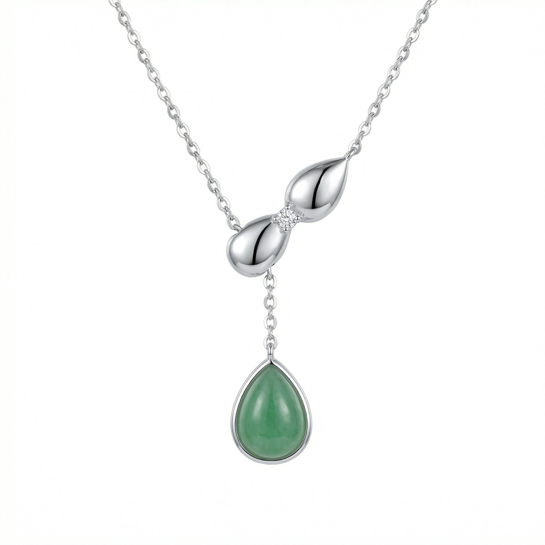 Teardrop Jadeite Pendant Necklace – jade necklace, side detail