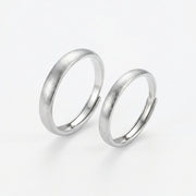 Brushed Silver Matching Couple Rings – sterling silver ring, side detail