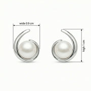 Silver Swirl Pearl Stud Earrings – pearl earrings