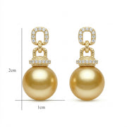 South Sea Pearl Drops, Textured Links – pearl earrings