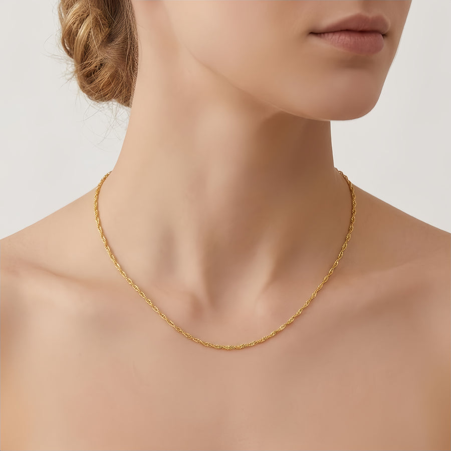 Handcrafted Italian Toggle Necklace – gold-plated necklace, side detail