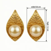 Nature-Inspired Teardrop Pearl Studs – pearl earrings, close-up