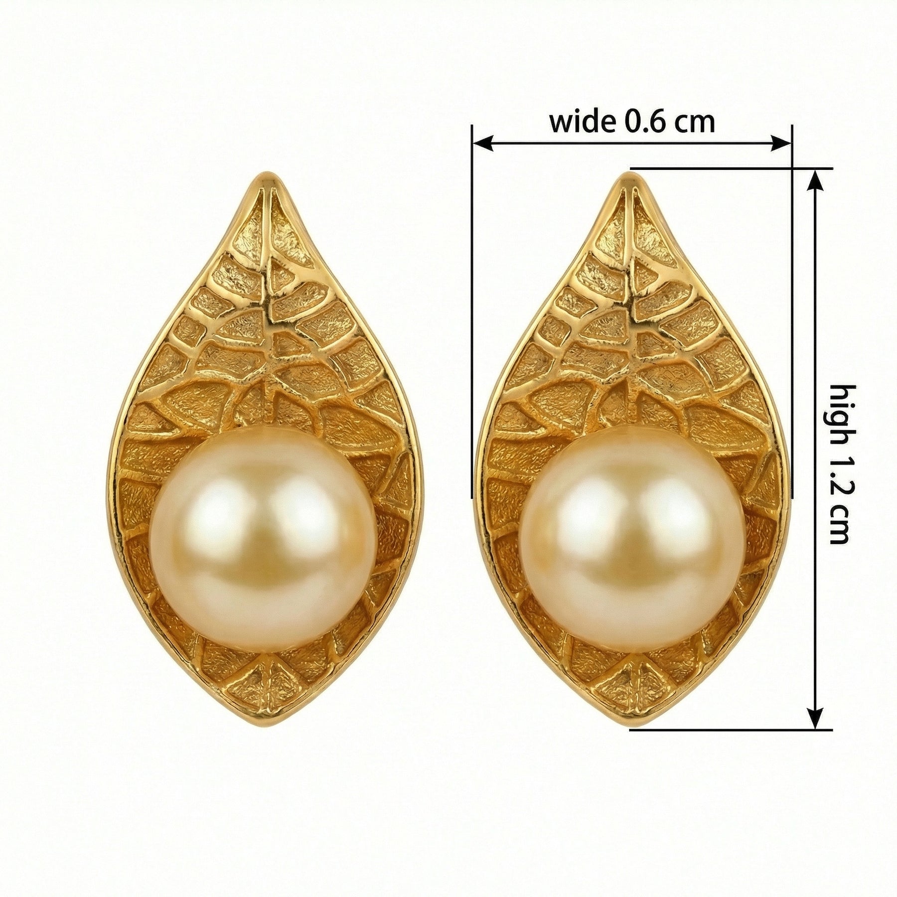 Nature-Inspired Teardrop Pearl Studs – pearl earrings, close-up