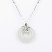 White Jade Donut Necklace – jade necklace, side detail