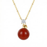 Red Agate Sphere Pendant Necklace – agate necklace