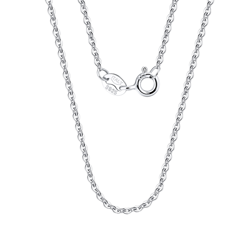 Italian Rolo Chain Necklace – sterling silver necklace, front view