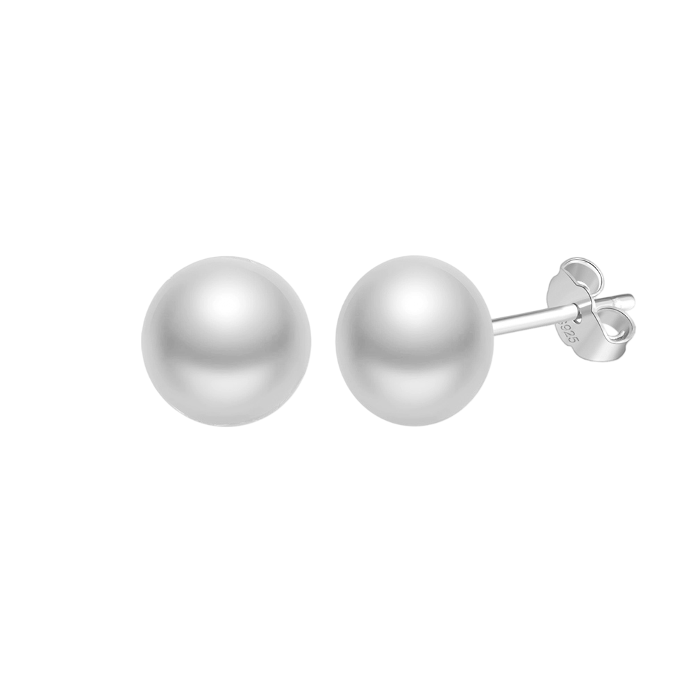 8mm Freshwater Pearl Stud Earrings – pearl earrings, front view