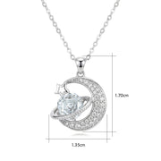 Crescent Moon and Planet Necklace – sterling silver necklace