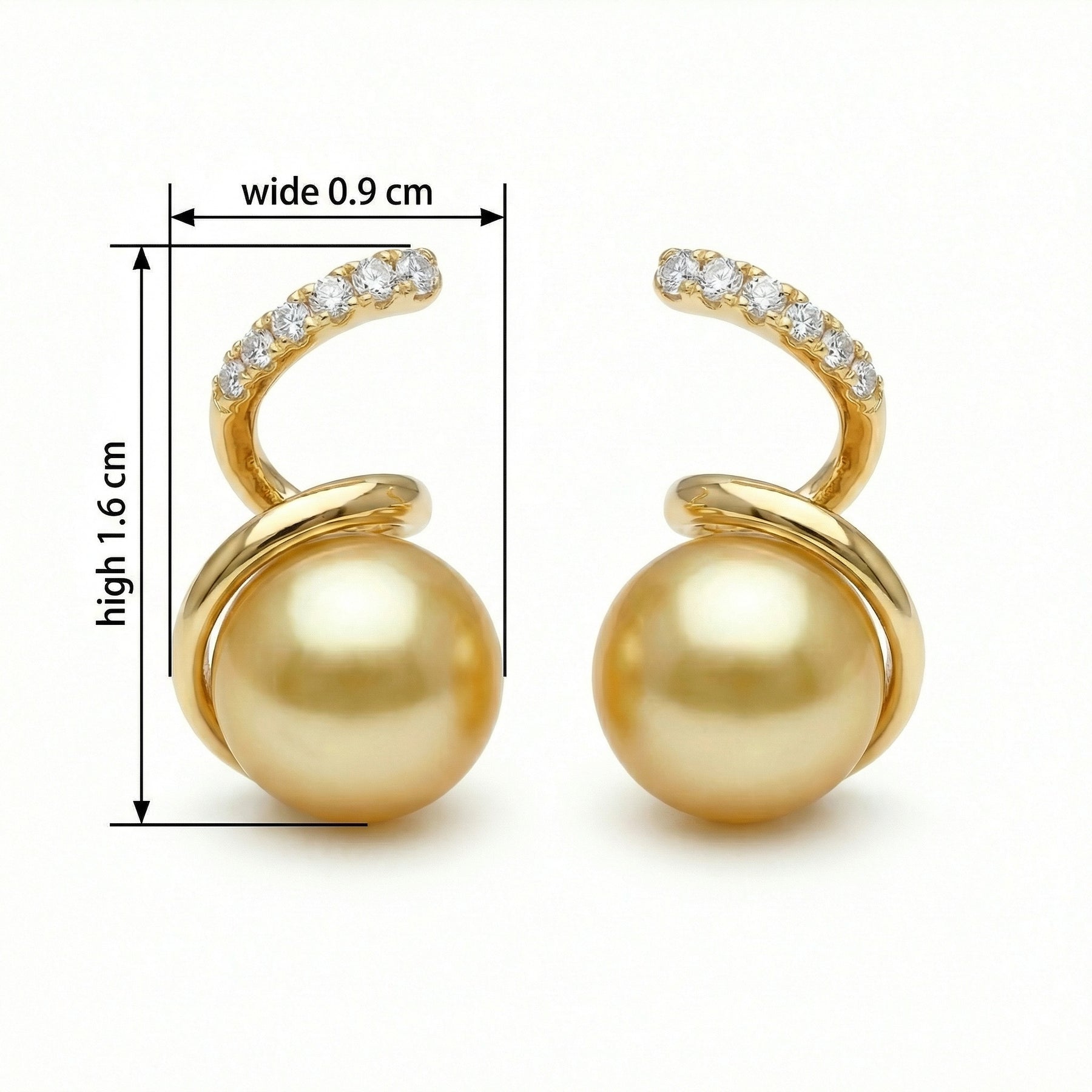 South Sea Pearl Spiral Earrings – pearl earrings