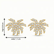 Tropical Palm Tree Stud Earrings – sterling silver earrings, close-up