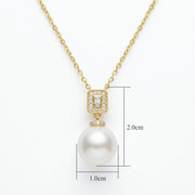 South Sea Pearl Geometric Pendant – pearl necklace, side detail
