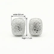 Stardust Textured Cushion Studs – sterling silver earrings