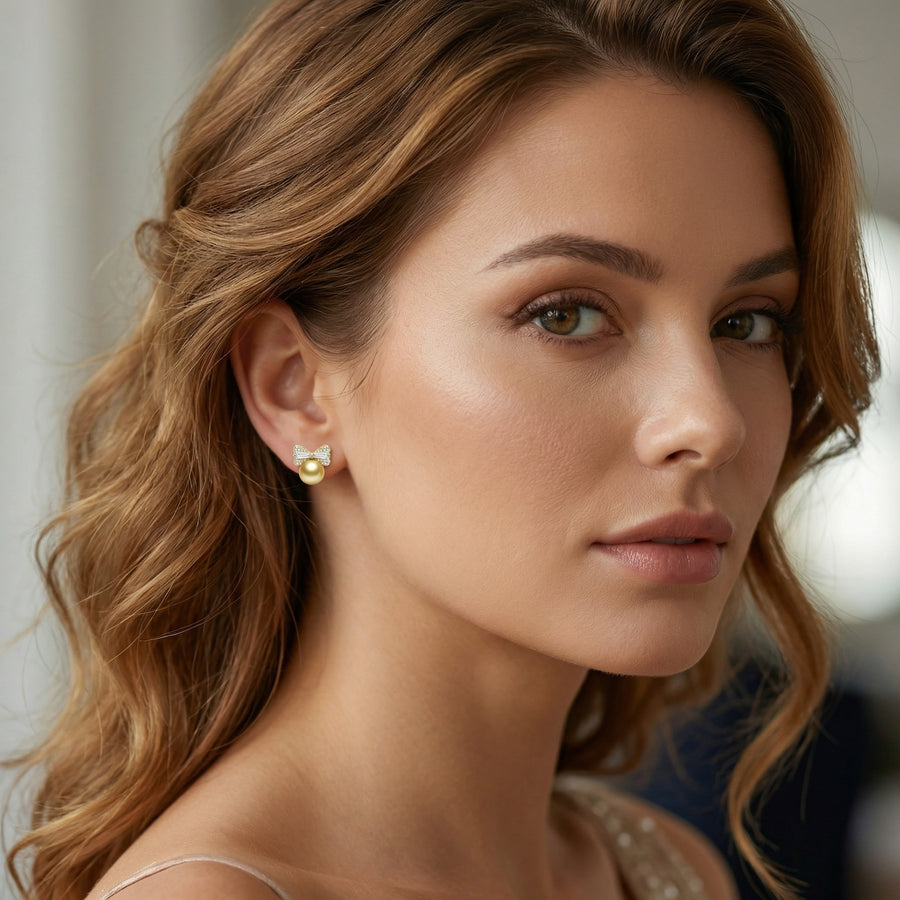 South Sea Pearl Ribbon Earrings – pearl earrings